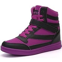 Womens High Top Ankle Support Sneakers Vibrant Colour Hidden Wedge Heel Retro 80s Tennis Shoes for Girls Cosplay Removable Insole Footwear