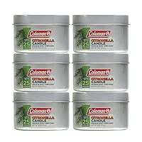 Coleman Scented Outdoor Citronella Candle with Wooden Crackle Wick, Pine Scent, 6 oz (Pack of 6)
