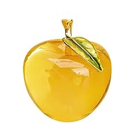 H&D Glaze Crystal Apple Paperweight Craft Decoration (yellow)