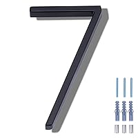 5 Inch Floating House Number 7, VONDERSO Black Metal Modern Outdoor Address Sign for Yard Street and Mailbox, Zinc Alloy Solid Address Numbers and Letters with Exquisite Drawing Process