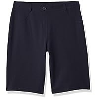 Nautica Girls' School Uniform Bermuda Shorts, Pull on Fit & Stretchy Material, Faux Button & Functional Pockets