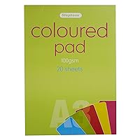 Rainbow Coloured Paper Pad A3 100gsm 20 Sheets, Ideal for Paper Craft, Drawing, Painting, Origami, Kids Activities, for Girls, Boys of Any Age, Childrens Craft Toys