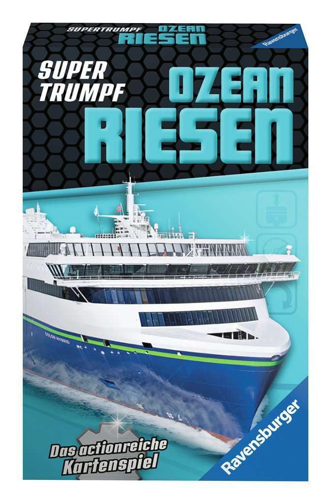 Ravensburger Children's Card Games 20698 - Card Game, Super Tump Ocean Giants, Quartet and Trump Game for Technical Fans from 7 Years