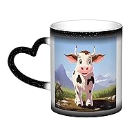 Cow milk Print Color Changing Mug Starry Night Heat Sensitive Mug Magic Tea Cup Ceramic Coffee Mug for Unique Gift
