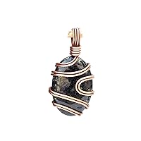 Moss Agate Pendant, Copper Wire Wrapped Pendant, Designer Handmade Pendant, Tree of Life Pendant LA-0146