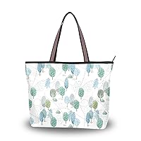 Women Tote Shoulder Bag Spruce Tree Watercolor Handbag