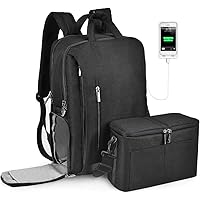 CADeN DSLR Camera Backpack Bag Waterproof Anti Theft with 15.6 inch Laptop Compartment, USB Charging Port, Tripod Holder, Rain Cover, Inner Case, Compatible for Sony Canon Nikon Olympus Black