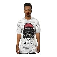 ROOK Mens The Crossed Skull V2 Tie Dye Graphic T-Shirt, Grey, Large