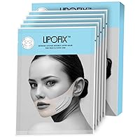 Double Chin Mask- Neck Firming Skin Mask Solution for Jawline Enhancement - V-Shape Mask For Fine Lines and Youthful Appearance. LIPOFIX (5 MASK