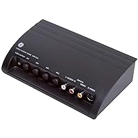 GE 4-Way RCA Switch AV Splitter Switch, for Connecting 4 RCA Output Devices to Your TV, S-Video Support, Audio/Video, Game Consoles, DVD, VCR, 38807
