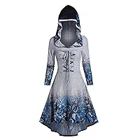 RMXEi Winter Hoodies For Women,Gothic Clothing Women's Dress Halloween Carnival Cosplay Party Vintage Hoodie