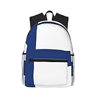 Finnish Flag Print Backpack For Women Men, Laptop Bookbag,Lightweight Casual Travel Daypack