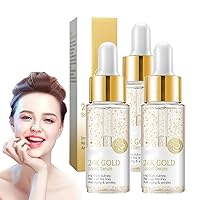 24k Gold Collagen Booster Serum,Pure 24K Gold Serum for Face,Hyaluronic Acid Serum for Face Korean,Anti Aging Serum for Face and Wrinkles,Anti-Wrinkle - Brightening Serum (3PCS)