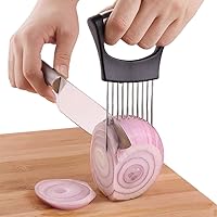 Lancoon Onion Holder For Slicing Vegetable Potato Cutter Slicer Onion Peeler Stainless Steel Cutting Kitchen Gadget KT04
