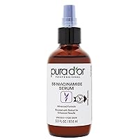 PURA D'OR 3.3 Oz B3 Niacinamide Advanced Facial Serum - Skin Brightening Anti-Aging Formula with Retinol For Wrinkles, Hydration & Radiant Complexion - All Skin Types, Hypoallergenic - Women & Men