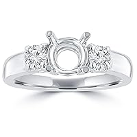 0.60 ct Ladies Round Cut Diamond Semi Mounting Engagement Ring in Platinum