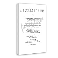 QHIUCS A Measure of The Man by Grady Poulard Inspirational Quote Poster Canvas Painting Posters And Prints Wall Art for Living Room Bedroom Decor 16x24inch(40x60cm)