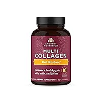 Collagen Pills with Probiotics for Gut Health, Multi Collagen Capsules Gut Restore 90 Ct, Supports Gut, Joints, Hair & Nails, Gluten Free, Paleo and Keto Friendly