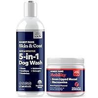 Honest Paws 5-in-1 Oatmeal Dog Shampoo and Conditioner + Mobility Supplement Discounted Bundle Happy Pet Suppliers
