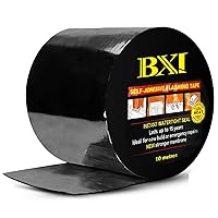 BXI Flashing Roll Tape Membrane, 6 inches X 32 Feet Thick Waterproof Patch Seal Tape, Self-Adhesive SBS Modified Rubberized Asphalt, Deck Seam Joist Leak Sealant for Roof Window Gutter Repair Outdoor