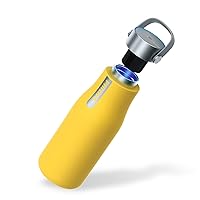 Water GoZero Self-Cleaning Smart Water Bottle Vacuum Stainless Steel Insulated Water Bottle with Handle Double-wall, Auto Cleaning, Keep Drink Hot or Cold, BPA Free (Yellow 12 oz.)