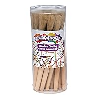 Colorations® Classic Wooden Chubby Paint Brushes for Children, All-Purpose Paint Brushues, Use for Arts & Crafts Projects and All Types of Paint Mediums, Set of 24 Brushes, Kids Paint Brushes