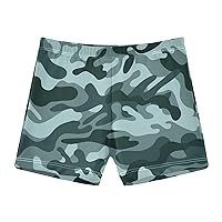 Boys' Swim Boxer Shorts Camouflage Navy Kid's Swimwear Swim Trunks 3-10T