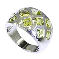 Natural Peridot Ring for Men Astrological August Birthstone Handmade Size 4,5,6,7,8,9,10,11,12