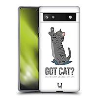 Head Case Designs Grey Got Cat Soft Gel Case Compatible with Google Pixel 6a