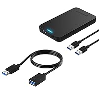 SABRENT 2.5-Inch SATA to USB 3.0 Tool-Free External Hard Drive Enclosure + 22AWG 3 Feet USB 3.0 Extension Cable