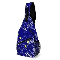 Alaska State Flag Printed Crossbody Sling Backpack Multipurpose Chest Bag Daypack for Travel Hiking