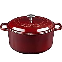 Enameled Cast Iron Dutch Oven with Lid, 7.5 Quart, Bread Oven, Enameled Cast Iron Cookware for Soup, Meat, Bread, Baking, Wine Red