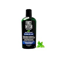 Face Wash For Men with Organic Ingredients - Facial Cleanser Pre Shave - 4 Oz - Natural Mint Fragrance - Mens Face Wash Removes Excess Oils - Shave Prep - All Skin Types