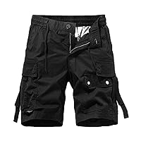 Men's Cargo Shorts Lightweight Multi Pocket Casual 2024 Summer Short Pants Beach Shorts Multi Pockets Short with No Belt