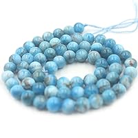 SR BGSJ Natural Round Blue Apatite Gemstone Jewelry Making Loose Craft Spacer Beads Strand 15