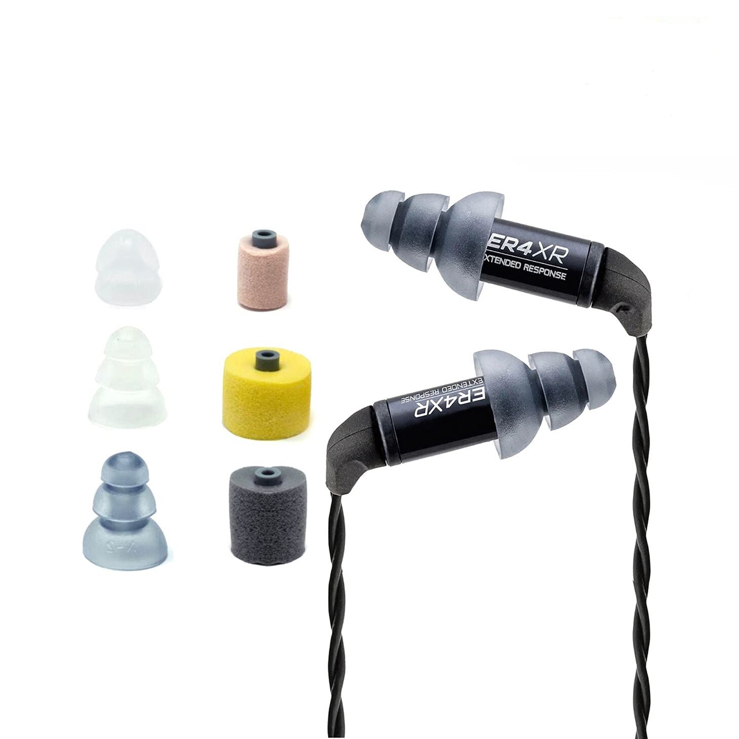Etymotic Research ER4XR with Universal Tip Kit - Extended Response Precision Matched in-Ear Earphones (Detachable Balanced Armature Drivers, Noise ...