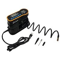 Champion Sports Digital Air Pump - Electronic Inflator for Sports Balls - Portable, Smart Ball Pump for Basketball, Soccer Ball, Football, Volleyball - Comes with Pressure Gauge and 3 Needle Tips