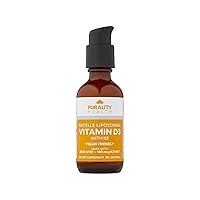 Vitamin D3 with K2 Liquid Supplement, Vegan, Micelle Liposomal Enhanced Absorption, Non-GMO, 30 Day Supply