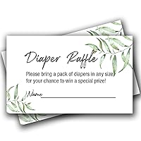 50 Greenery Diaper Raffle Tickets for Girl or Boy Baby Shower Invitations, Baby Shower Games, 3.5