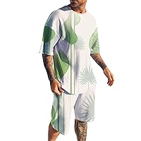 Prom Attire for Boys Men's 3D Short Sleeve Suit Shorts Beach Tropical HawaiianSS Body Sports Suits for Men Three