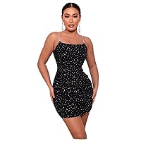 Women's Dresses Rhinestone Sequin Detail Ruched Bodycon Dress Dress for Women