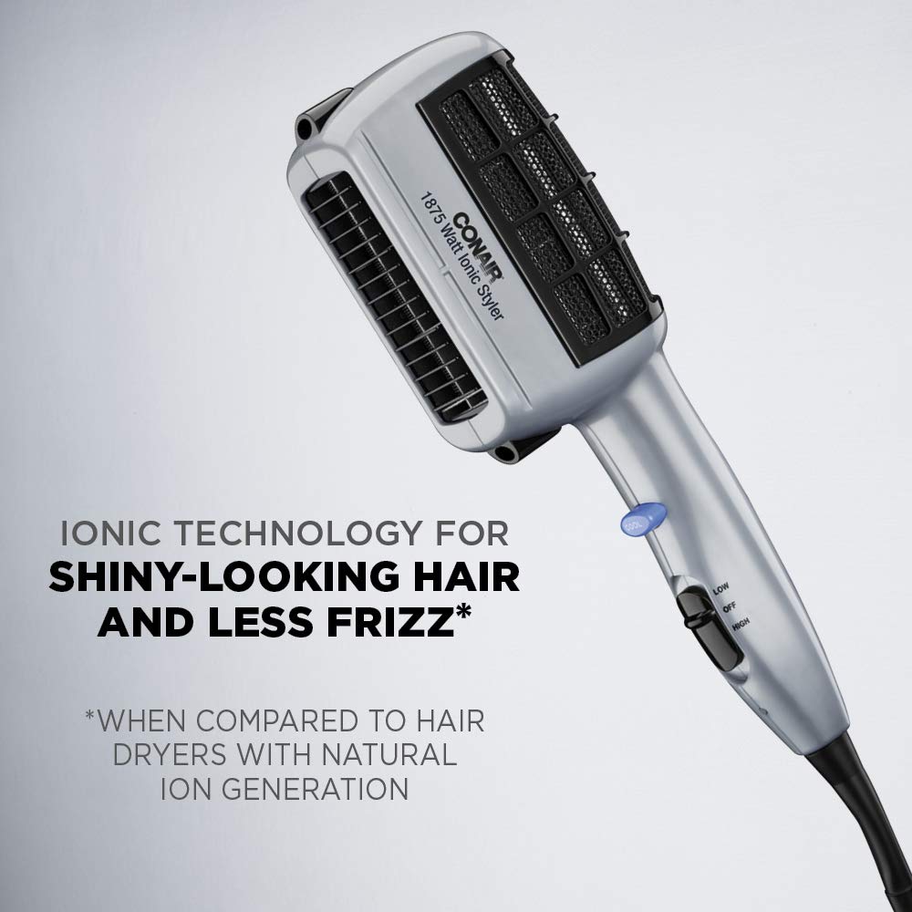 Conair 3-in-1 Styling Hair Dryer, 1875W Hair Dryer with Ionic Technology and 3 Attachments