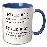 3dRose Boat Captain Rules Mug, 1 Count (Pack of 1), Blue