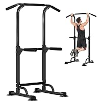DlandHome Power Tower Dip Station Pull Up Bar for Home Gym Pull Up Bar Station Workout Equipment, Strength Training Fitness