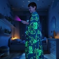 Glow in The Dark Blanket - Gaming Blanket, Big Size: 60 x 80 inch Soft Throw Blanket, Gamer Gifts for Kids Teenage, Adults, Plush Blanket Kids, Gamer Room Decor, Luminous Gamer Blanket, Boys Blanket