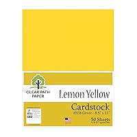 Clear Path Paper - Lemon Yellow Cardstock - 8.5 x 11 inch - 65Lb Cover - 50 Sheets