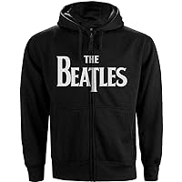 Beatles Men's Drop T Zippered Hooded Sweatshirt Black