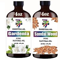 Gardenia and Sandalwood Essential Oil 4 Fl Oz (120Ml) - Pure and Natural Fragrance Oil Gardenia Oil for Aroma Diffuser,Humidifier,Skincare,Home Fragrance,Bath,Cleaning,Personal Care,Massage,Yoga