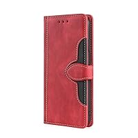 Wallet Folio Case for Samsung Galaxy A52 5G, Premium PU Leather Slim Fit Cover for Galaxy A52 5G, 2 Card Slots, Easy Carry, Red