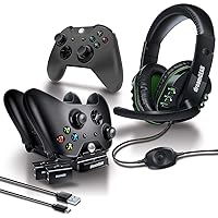 8 in 1 Gamers Kit for XBOXONE: Includes Charging dock/USB/Gaming Headset/Protective Covers and (2) 800 mah Rechargeable batteries (6631)